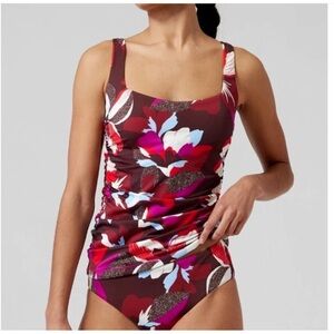 2 Piece Athleta Tankini Set Med 34 D/DD